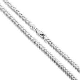 Sterling Silver Men's Franco Chain 3mm Solid 925 Italy New Necklace 20"