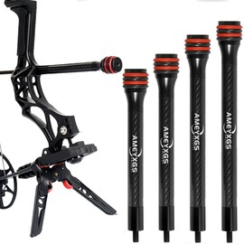 ZSHJGJR Bow Stabiliser for Compound Bows 6 8 10 12 Inch Carbon Fibre Stabiliser for Compound Recurve Bows Hunting Archery Accessories (8 Inches)