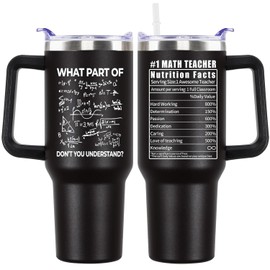 Ritgssi Math Tumbler with Handle - 40oz Insulated Stainless Steel Cup - Funny Saying - Gift for Math Lovers - Black Non-Slip
