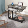 Tribesigns Small Portable Desk with Power Outlet,Height Adjustable Sofa Couch