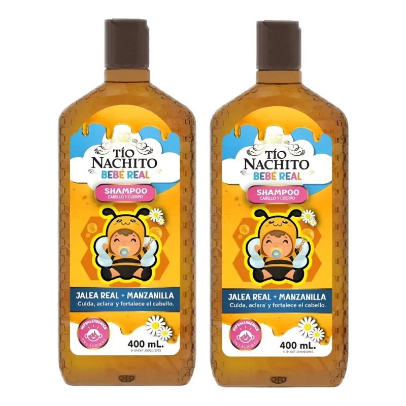 Shampoo Tio Nachito Bebe Jalea Real + Manzanilla 2 Pzas