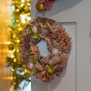 Festive Lights 36cm/ 14.2" Artificial Indoor Leaf & Pinecone Christmas