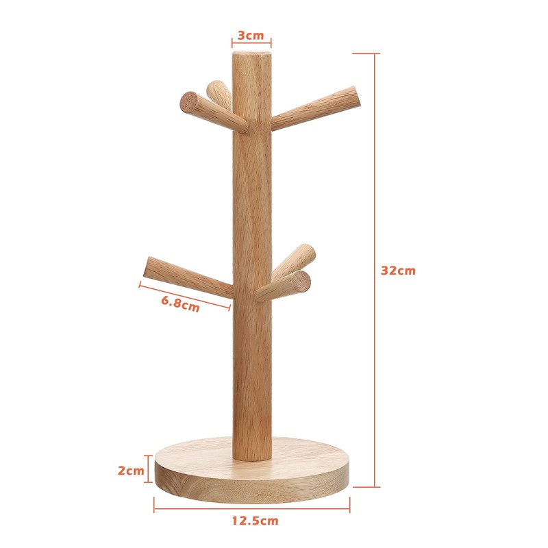 JUHONNZ Cup Holder, Wooden Pretzel Stand, Cup Holder, Wooden Tree