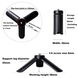 2 Pack Mini Tripod Compatible with DJI Osmo Pocket 3 & 2 Portable Camera Tripod Desktop Stand Practical Digital Equipment Accessories Camera Parts (2Black)