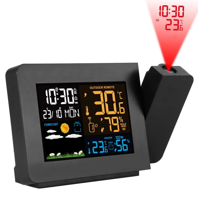 Temperature Clock, Waterproof Digital Clock US Plug Double Alarm Clock