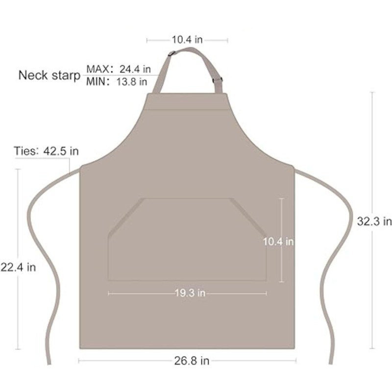 Khoji & Meeni Aprons with 2 Pockets Unisex Men Aprons
