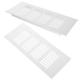 Gatuida 2 Pcs White Aluminum Louvered Ventilation Grille Rectangular Air Vent Cover for Cabinets Shoe Storage Air Circulation Stylish Home Decor Accessory