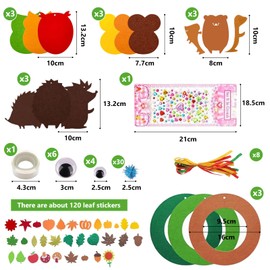 Tccydm Felt Craft Set for Decoration, 9 Pieces Hedgehog Craft Set Children, Creative Sets Autumn Crafts, Owl Felt Foam Rubber Craft Sets for Children, Autumn Crafts from 3 4 5 6 7 8 9 10 Years, DIY