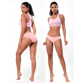 BUBBLELIME XS-XL Bikini Panties Women’s Low Rise String Breathable Soft Underwear Bonded No Show - SET29 XX-Large_3 Pack