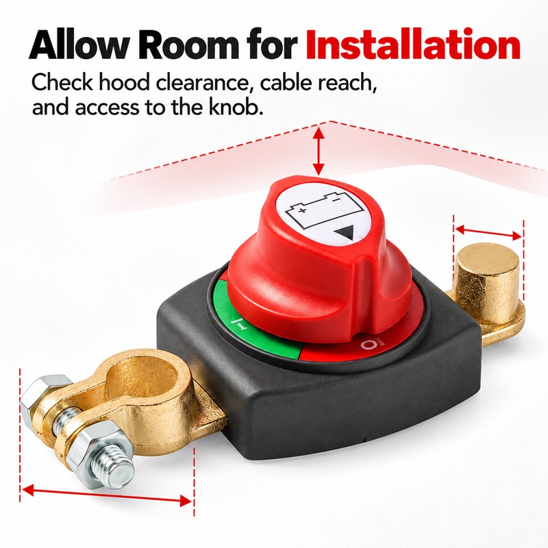 Top Post Battery Disconnect Switch – 12–48V DC Negative Terminal