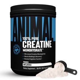 Animal Creatine Monohydrate Powder - Micronized Creatine for Women and Men, Supports Muscle Growth, Strength, Endurance, Recovery and ATP Production, Gym & Workout Supplements - Unflavored, 1kg