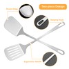 Ragyzity Stainless Steel Spatulas Set, Silver Slotted Turner Metal Spatula