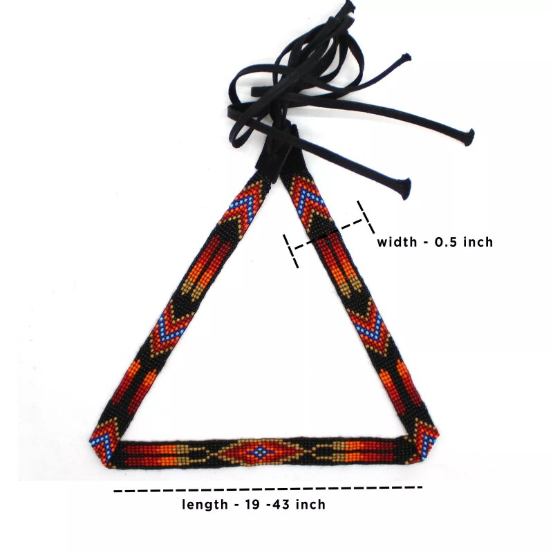 BeadsCorner HANDMADE LOOM BEADED BLACK RED ORANGE COWBOY NATIVE STYLE