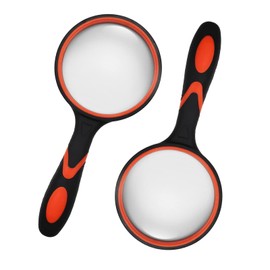 Hzyxgs Magnifying Glass, 2 Pack 75mm 10X Handheld Magnifying Glass for Seniors, Magnifier for Reading, for Hobbies and Science (Red)
