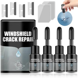 Windshield Crack Repair Fluid Car Window,Car Windshield Repair Kit Windshield Crack Repair Kit Automotive Windscreen Tool,Cracks Gone Glass Repair Fluid for Fixing Chips and Star Shaped Crack (4 Set)