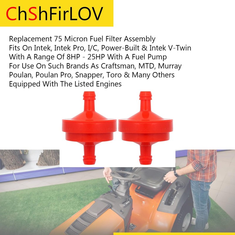 394358 AM38708 298090 Lawn Mower 1/4" Inline Gas Fuel Filter