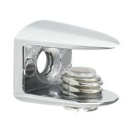 Mooche Glass Shelf Bracket Adjustable Shower Brackets Brushed, 4 Pack Wall Mounted Zinc Alloy Glass Clamp Holder for 6-10mm Glass Shelves, Wall Mount Clamps Clip Support Hardware Replacement Parts