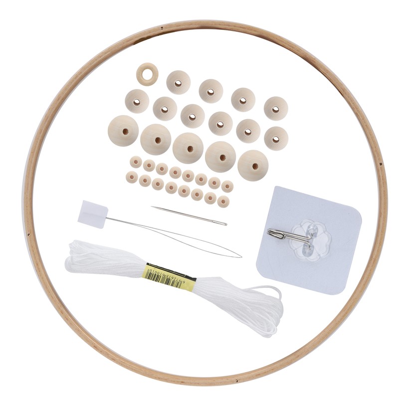 DIY Wind Chimes Kit Round Wood Beads Crafts Ornaments Hand