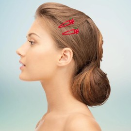 Strawberry Hair Clips for Baby Girls - 4Pcs Strawberry Alligator Hair Clips Red Metal Snap Fruit Hair Clips Hair Barrettes Cute Strawberry Hair Accessories for Girls Toddlers Kids and Teens Gifts