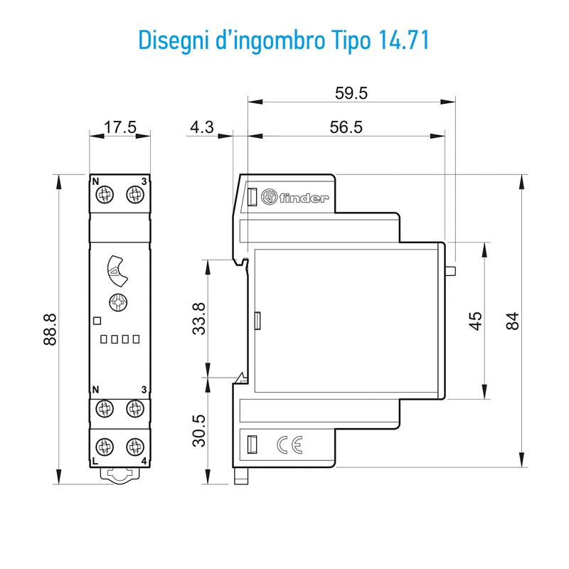 Finder 147182300000PAS Staircase Timer 1 NO 16 A 20 mn