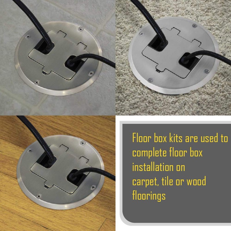 RACO 6239NI Floor Kit with Recessed Duplex 15A TR Device