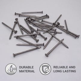 (Pack of 50) Carbon Steel 3.5 x 60 mm Construction Nails Flat Round Head Multipurpose Common Wire Nails Woodworking (50, 3.5 x 60 mm)