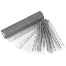 Weddecor 25m x 29cm Snow Sheer Dark Silver Organza Roll Sash Glitter Fabric for Table Runner Sashes Wedding & Christmas Decoration, Chair Cover Bows, Party Favours, Ribbon Crafting Supplies, 1pc