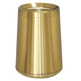 LEASYLIFE 10 L/2.6Gallen,Swing Lid Gold Brass Trash Can,Brushed Nickel Garbage Can Bathroom with Flipping Lid,for Bathroom, Living Room,Bedroom,Hotel (Rose Gold)