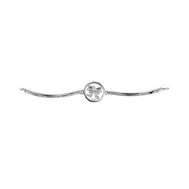 Osa Les Folies Metal Base Il Fiocco. Armband aus rhodiniertem 925er-Silber, gehärtetes Glas, kubischer Zirkonia