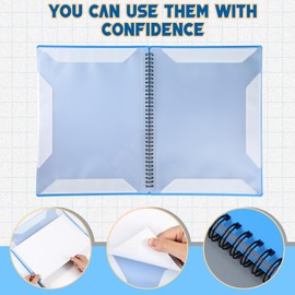 Marspark Sheet Music Folder, 20 Sleeves Display 40 Pages Spiral Binder Organizer for Music Stand, Fits A4 Letter Size 8.5 x 11 Inch Spiral Notebook Binder Organizer (Blue)