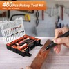 480Pcs Rotary Tool Accessories Kit, GOXAWEE 1/8 inch Shank Rotary