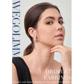 WEGOLIMME Chunky Teardrop Gold Hoop Earrings for Women Studs 18ct Gold Plated Tear Drop Earring Ladies Jewellery Birthday Gifts for Her Mum Girlfriend Wife Wedding Anniversary Christmas Valentines