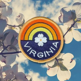 Virginia State Dogwood - Virginia - Parche de viaje bordado para ropa, calcomanía fuerte, parches de bordado para ropa, tela, mochila, bolso, bricolaje