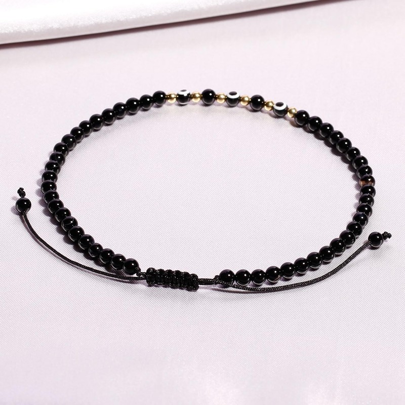 XHUUU Evil Eye Charms Beaded Anklet Protection Beach Foot Gemstones