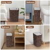Trash Can with Lid, 2.6 Gallon Small Rattan Trash Can