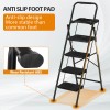 SEGAWE Step Ladder 4 Step Folding Black 330 Lbs Max