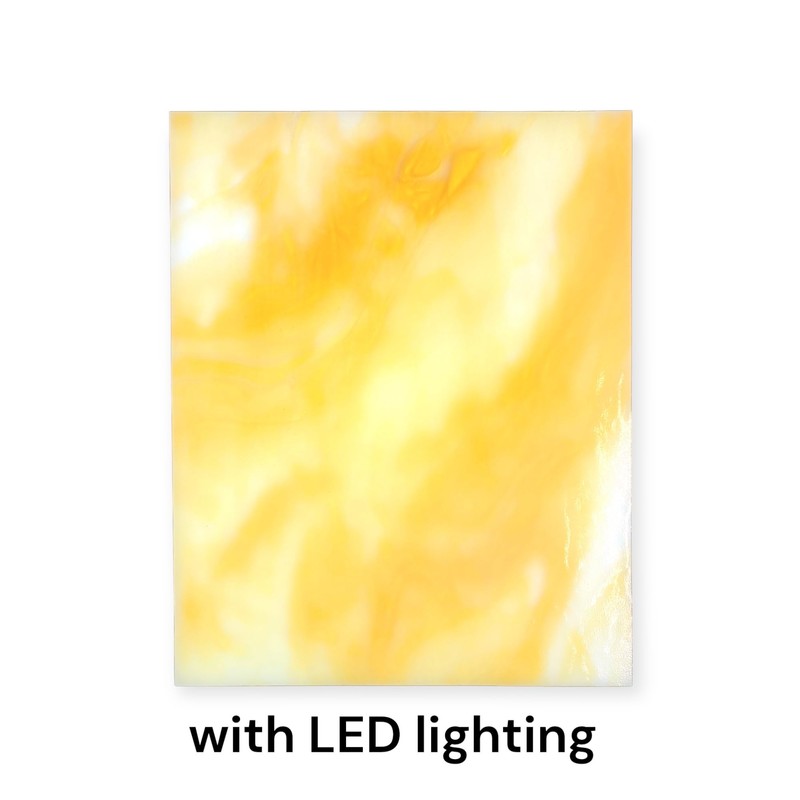 Wissmach Stained Glass Sheet : Light Amber, Wisspy Opal by