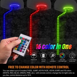 Waybelive LED Basketball Lights Set，Remote Control Basketball Rim&Pole LED Light, 16 Color Change by Yourself, Waterproof, Super Bright to Play at Night Outdoors, Good Gift for Kids