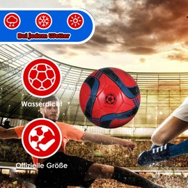 Football Size 5, Football for Children and Adults, Football Leather Size 5, Indoor & Outdoor Training Football, Leather Football, Prevent Blasting for Children, Teenagers, Adults Ball for Training