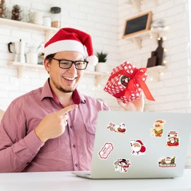 300 Pcs Christmas Stickers, Cute Kids Stickers Waterproof Stickers Christmas Theme Deer Decorations, Laptop Water Bottle Skateboard Stickers for Kids Teens Boys Girls Party Sticker Gifts