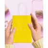 Bakepacker 100 Pcs Bright Yellow Mini Paper Gift Bags with