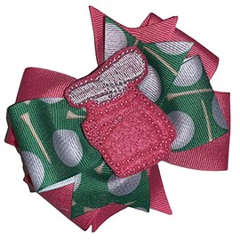 Pink Golf Bag Pinwheel Hair Bow 4"