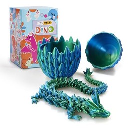 Dak Haan 3D Printed Dragon,Dragon Eggs with Dragon Inside,Dragon Egg Toy,12'' Full Articulated Crystal 3D Dragon for Children's Day Gift & Birthday