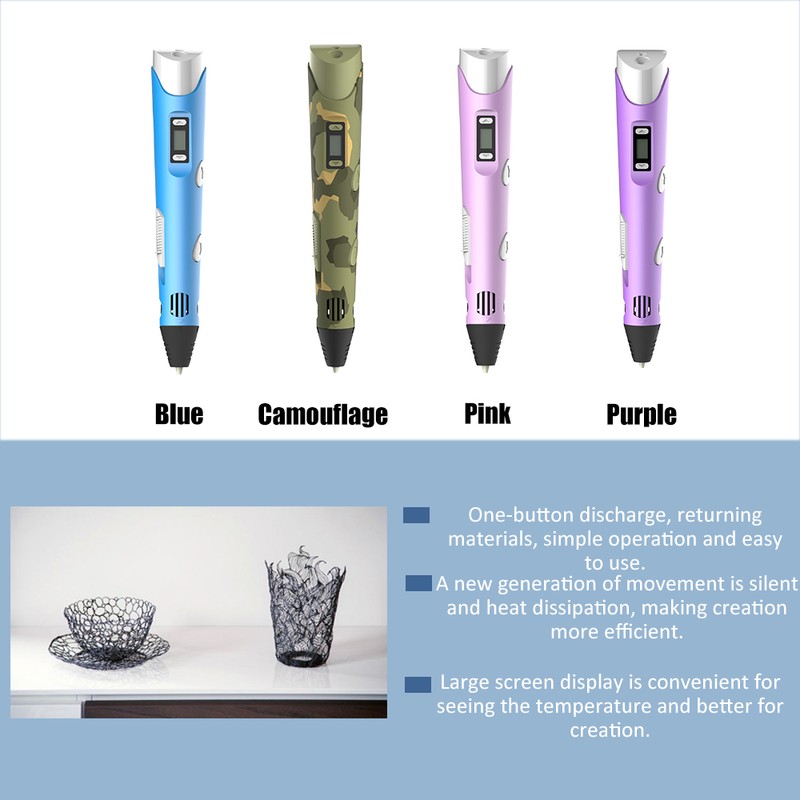Digital Display Intelligent 3D Printing Pen High Temperature 3D Graffiti