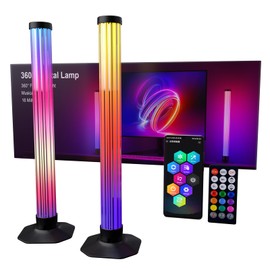 MIHEAL 12.59" 360° RGB Light Bars LED TV Backlight with DIY Music Sync Modes Smart Bluetooth Control, 8 Scene Modes Color Light Bar for Room Decoration, Gaming, PC, TV