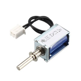 sourcing map DC 12 V Push Pull Type Mini Solenoid Electromagnet Open Frame 3 mm/35 g 4 mm