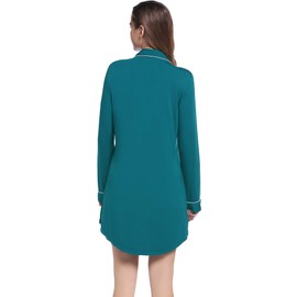 Amorbella Womens Nightdress Nightshirts Button Down Nightgown Ladies Pajamas Shirts(Vintage, XL)