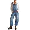 Qazel Vorrlon Denim Overalls for Women Barrel Wide Leg Bib