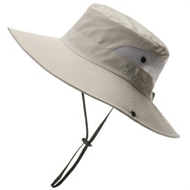 Kids-Boys-Summer-Sun-Hat Outdoor-UV-Protection-Mesh-Fishing-Hat Quick-Drying Wide Brim Beach Hats (5-9Years)