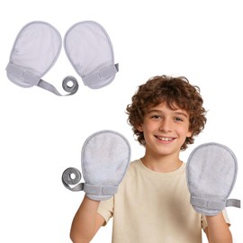 ANBANREY Anti-Scratch Mittens for Autism & Sensory Needs, Safety Restraint Gloves for Teens, Soft Breathable Mesh Gloves for Kids 10-16, Women with Small Hands